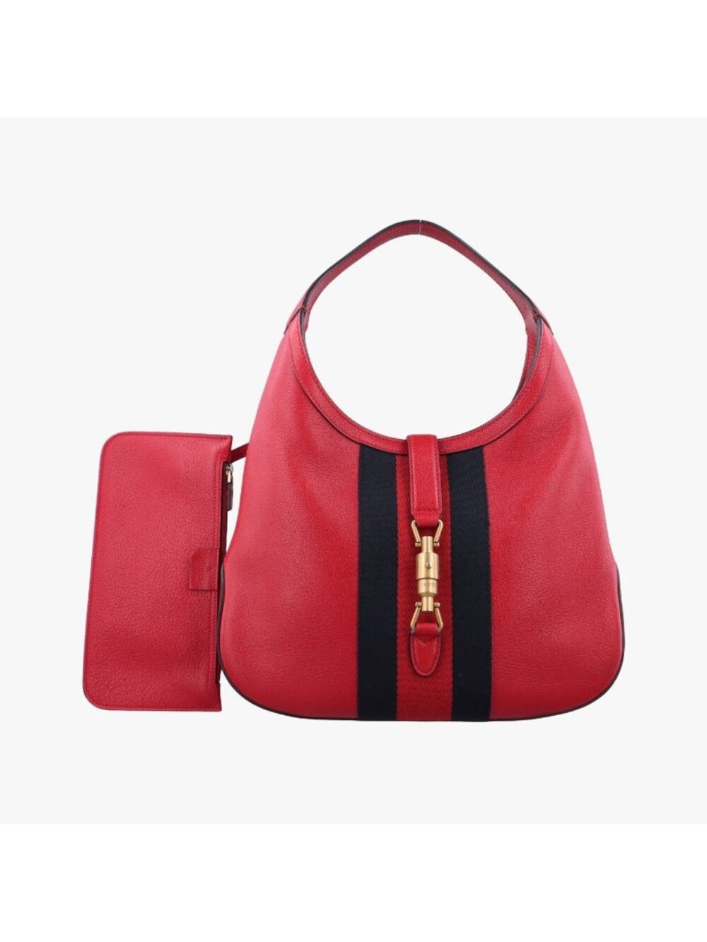 Gucci New Jackie Red Leather Shoulder Bag